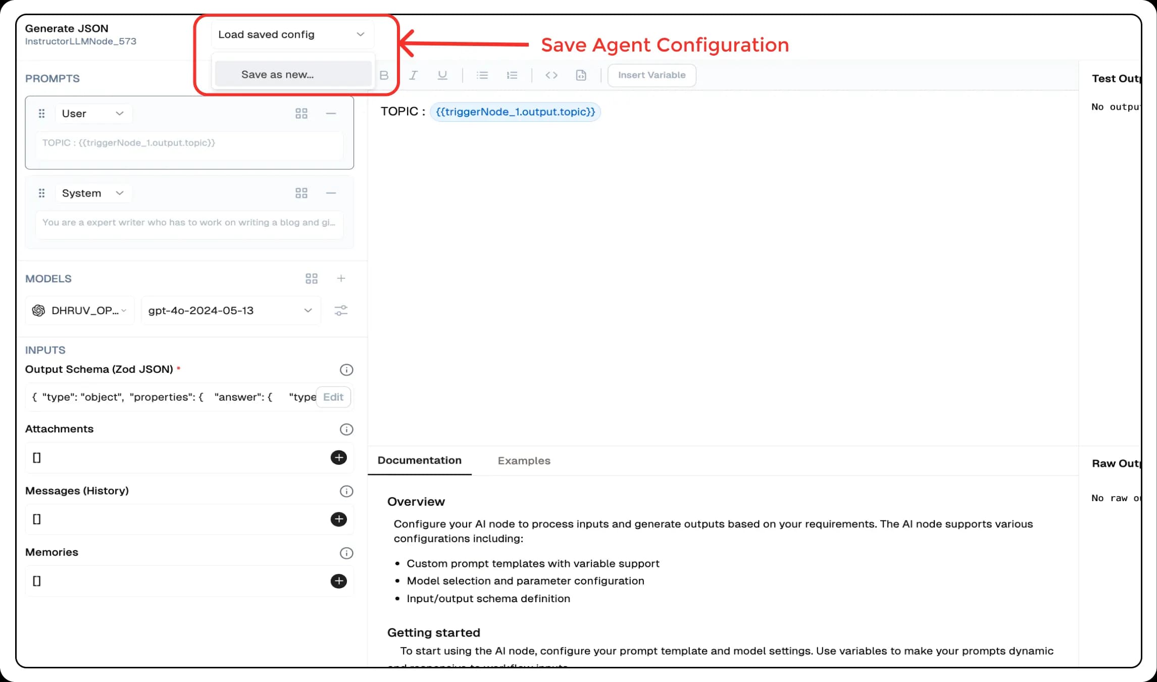 Save Configuration