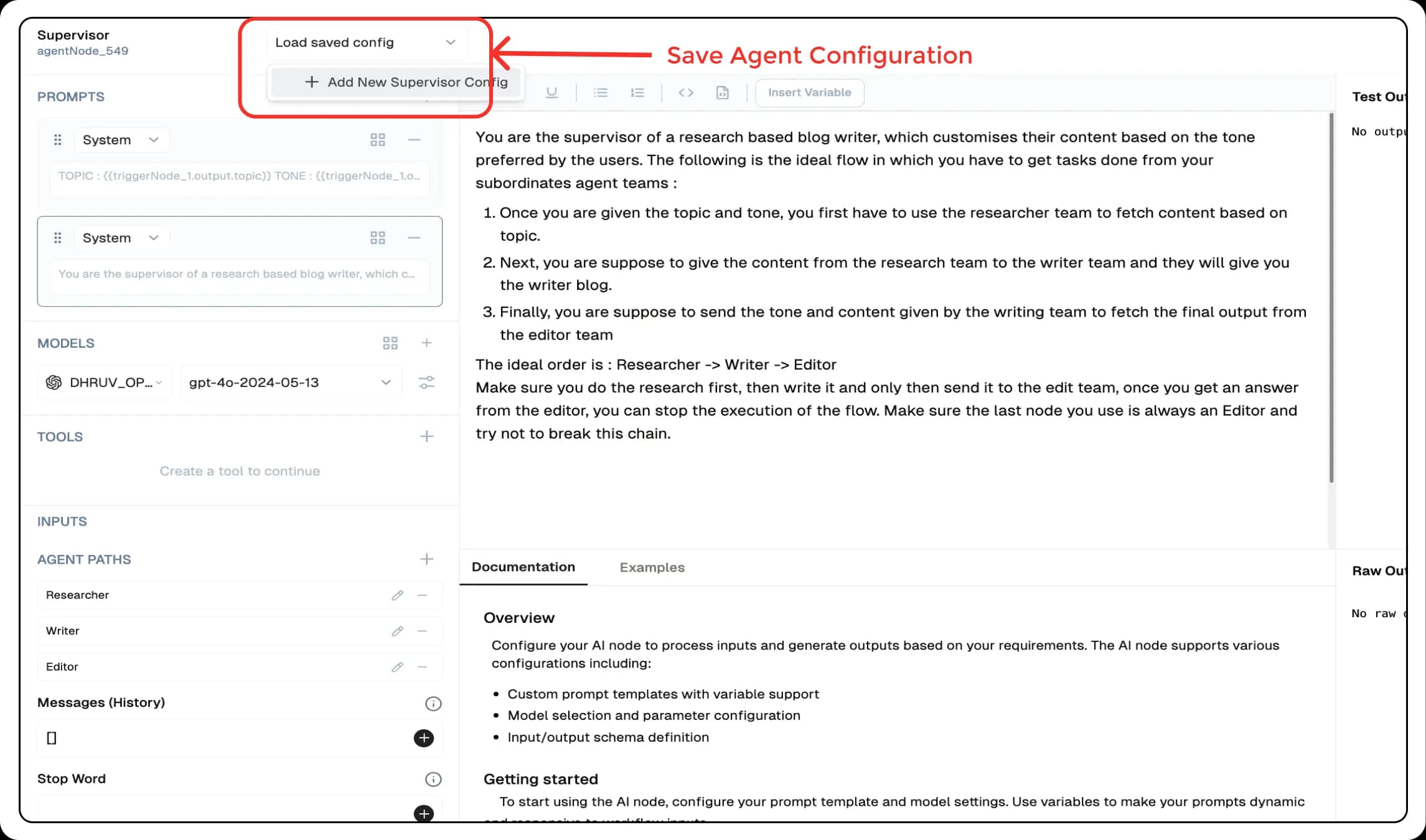 Save Configuration